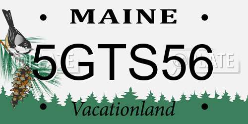 5GTS56 Maine License Plate