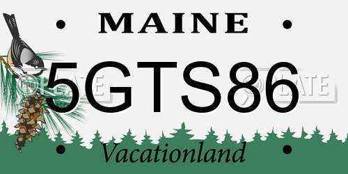 5GTS86 Maine License Plate