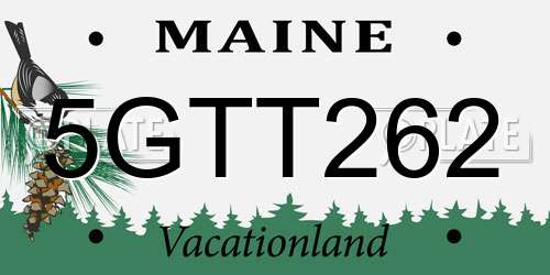 5GTT262 Maine License Plate