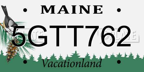 5GTT762 Maine License Plate