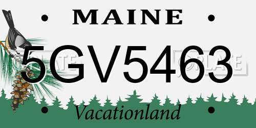 5GV5463 Maine License Plate