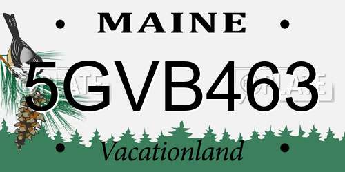 5GVB463 Maine License Plate