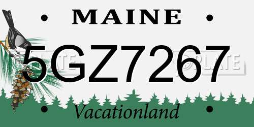 5GZ7267 Maine License Plate