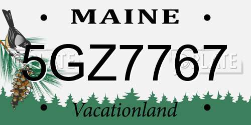 5GZ7767 Maine License Plate
