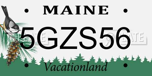 5GZS56 Maine License Plate