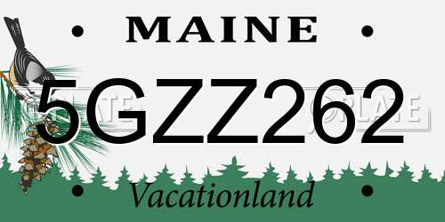 5GZZ262 Maine License Plate