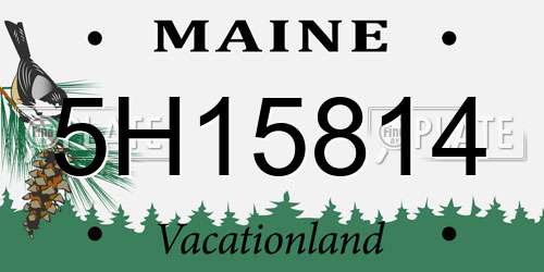 5H15814 Maine License Plate