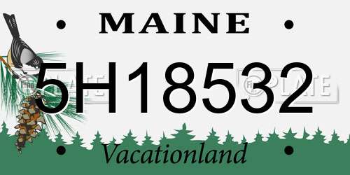 5H18532 Maine License Plate