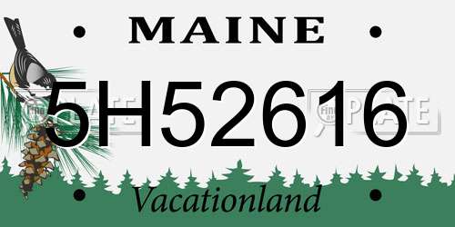 5H52616 Maine License Plate