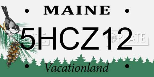 5HCZ12 Maine License Plate