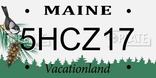5HCZ17 Maine License Plate