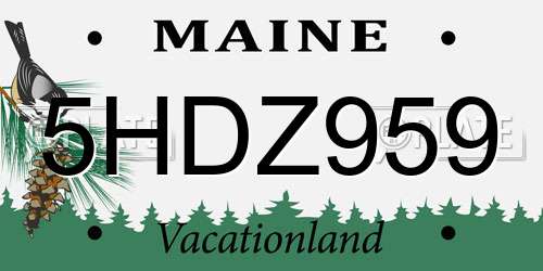 5HDZ959 Maine License Plate