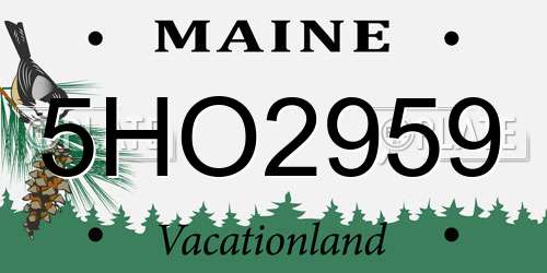 5HO2959 Maine License Plate