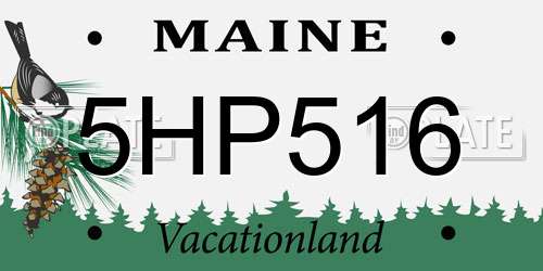 5HP516 Maine License Plate