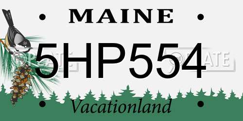 5HP554 Maine License Plate