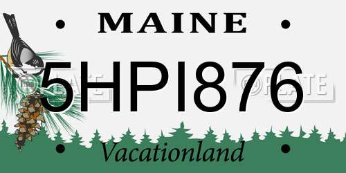 5HPI876 Maine License Plate