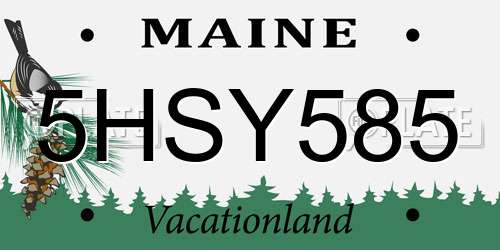 5HSY585 Maine License Plate