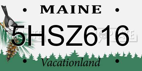 5HSZ616 Maine License Plate