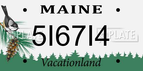 5I67I4 Maine License Plate