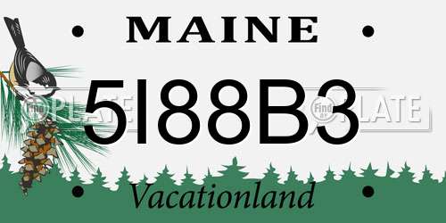 5I88B3 Maine License Plate