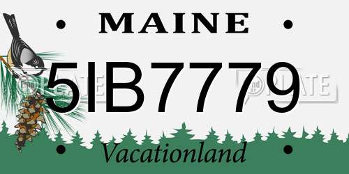 5IB7779 Maine License Plate