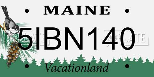 5IBN140 Maine License Plate