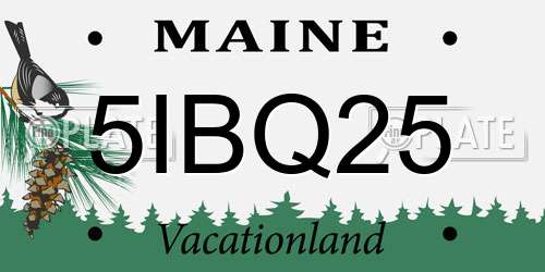 5IBQ25 Maine License Plate