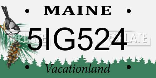 5IG524 Maine License Plate