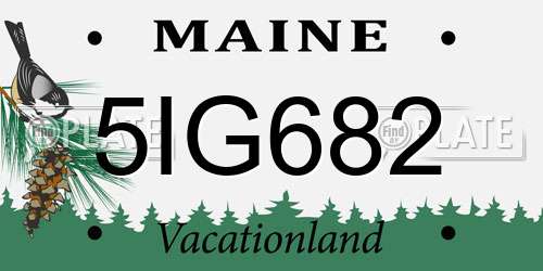 5IG682 Maine License Plate