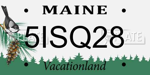 5ISQ28 Maine License Plate