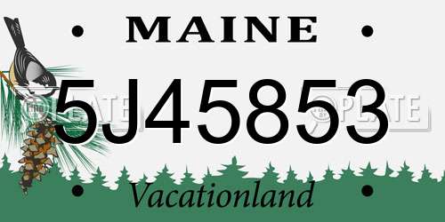 5J45853 Maine License Plate