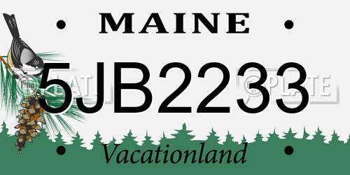5JB2233 Maine License Plate