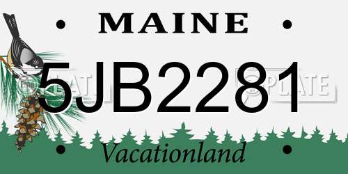 5JB2281 Maine License Plate