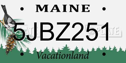 5JBZ251 Maine License Plate