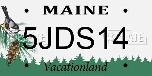 5JDS14 Maine License Plate