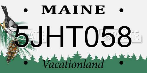5JHT058 Maine License Plate