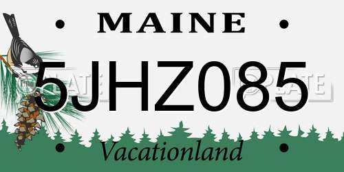 5JHZ085 Maine License Plate