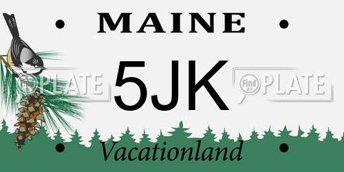 5JK Maine License Plate