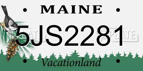 5JS2281 Maine License Plate