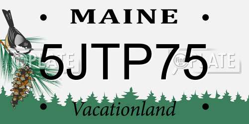 5JTP75 Maine License Plate