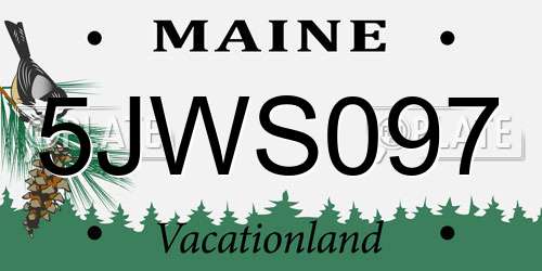 5JWS097 Maine License Plate