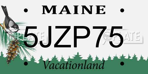 5JZP75 Maine License Plate