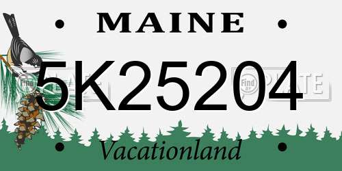 5K25204 Maine License Plate