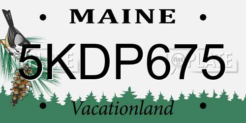 5KDP675 Maine License Plate