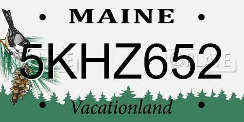 5KHZ652 Maine License Plate