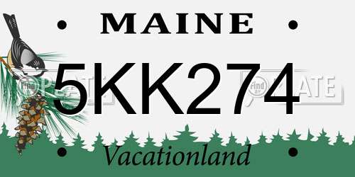 5KK274 Maine License Plate