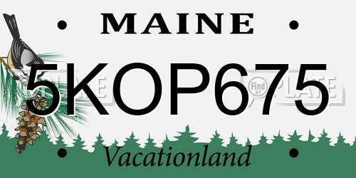 5KOP675 Maine License Plate