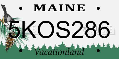 5KOS286 Maine License Plate