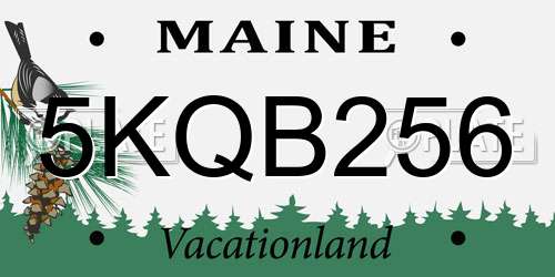5KQB256 Maine License Plate
