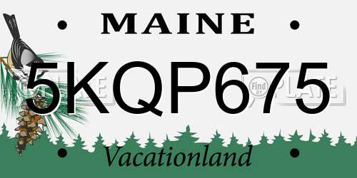 5KQP675 Maine License Plate